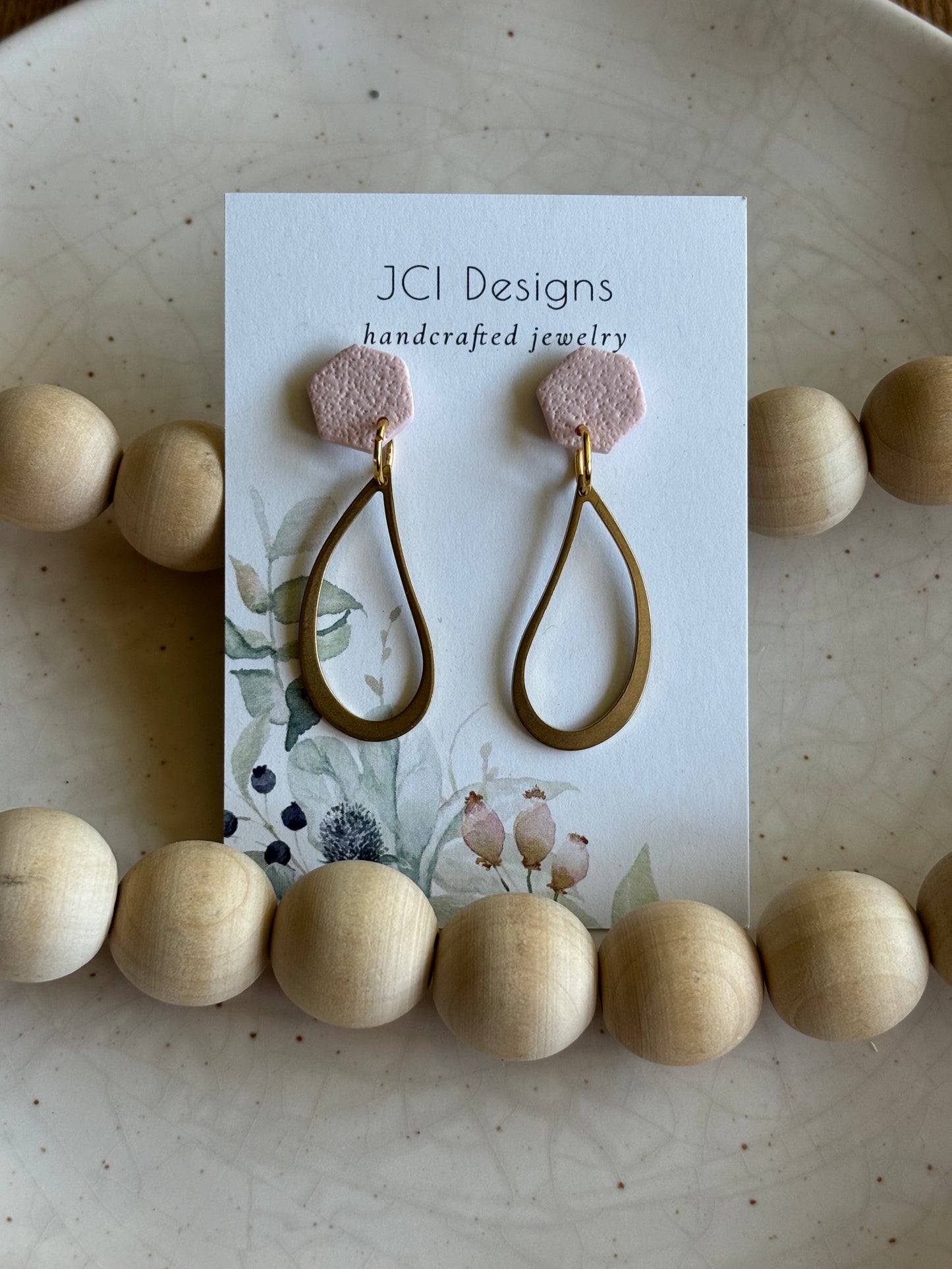 Rain drop danglers in pink