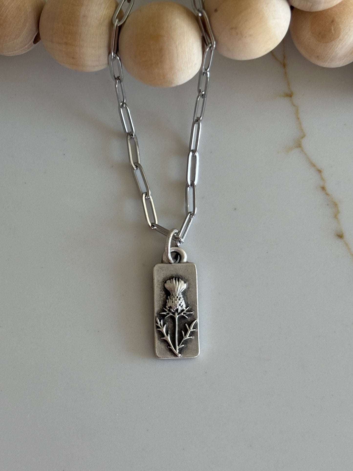 Small thistle necklace