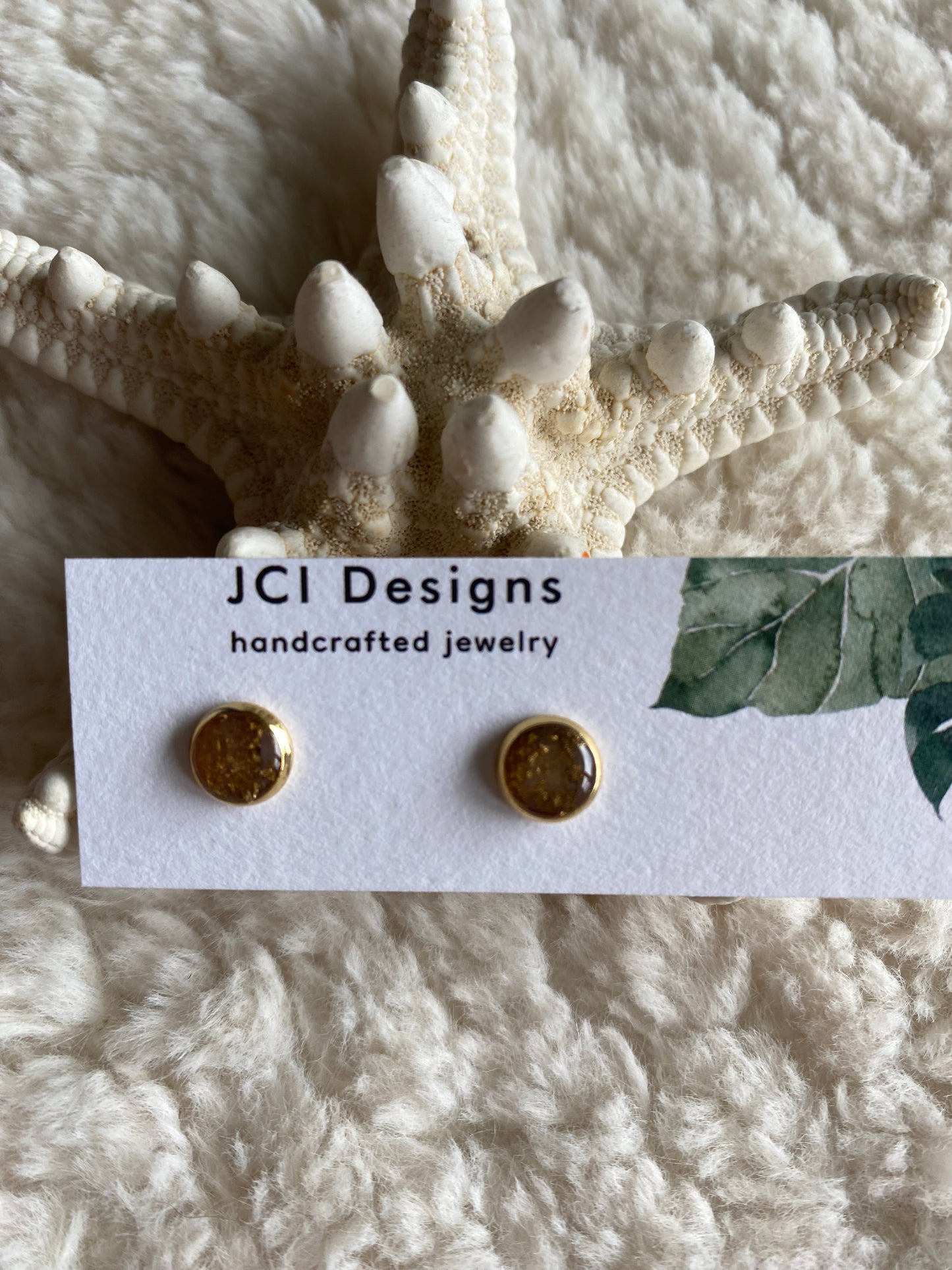 Red and gold micro studs