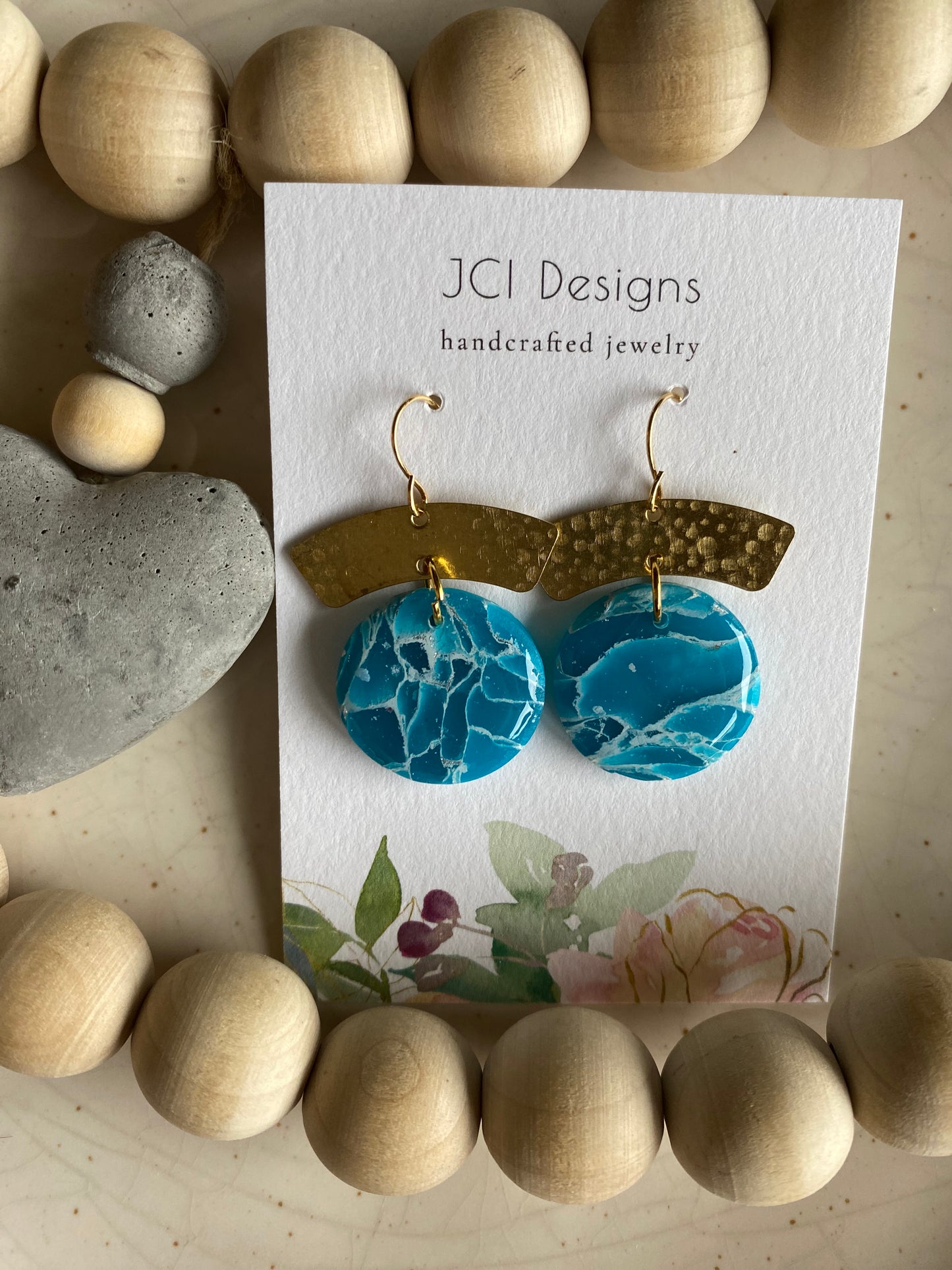 Sea blue circle danglers
