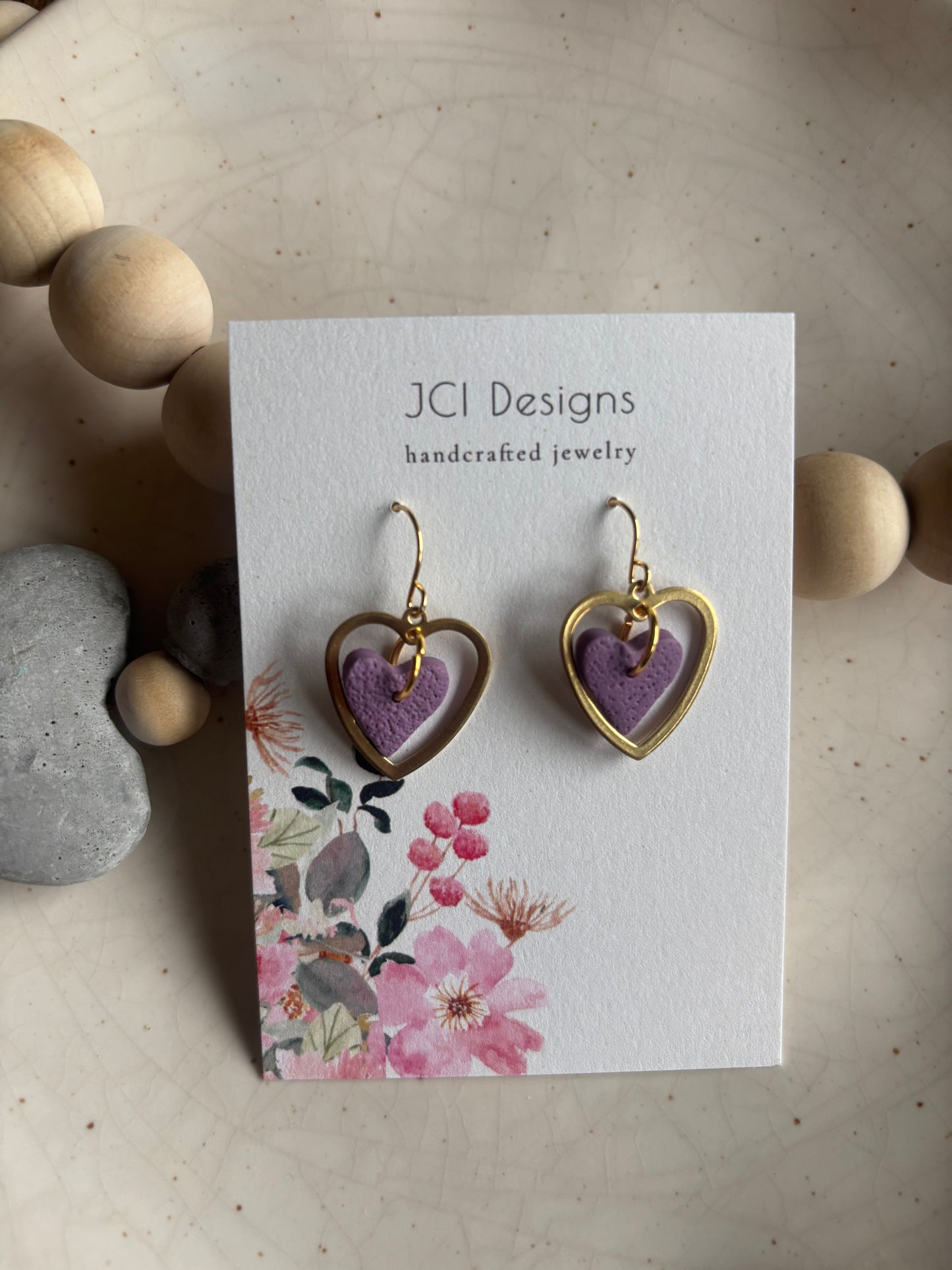 Heart drops in lavender