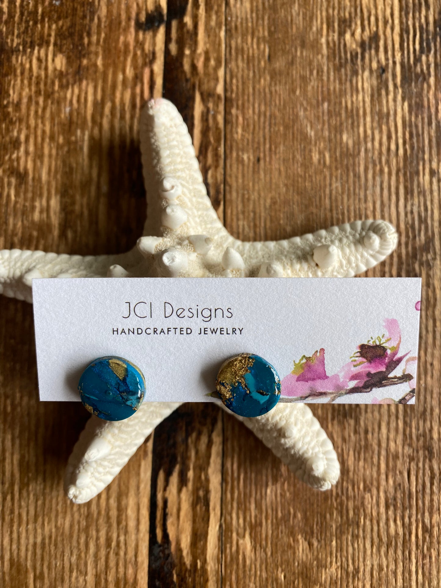 Turquoise button studs