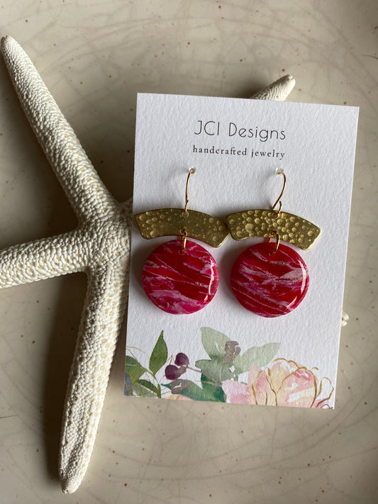 Cherry red circle danglers