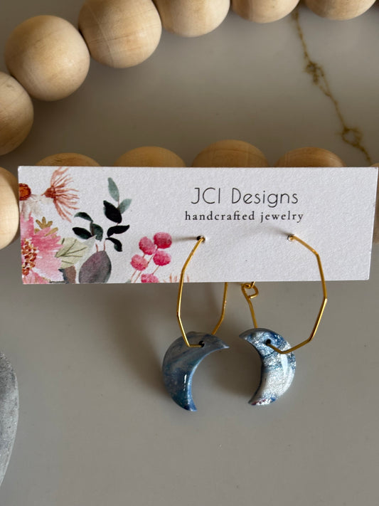 Moon hoops in frost blue