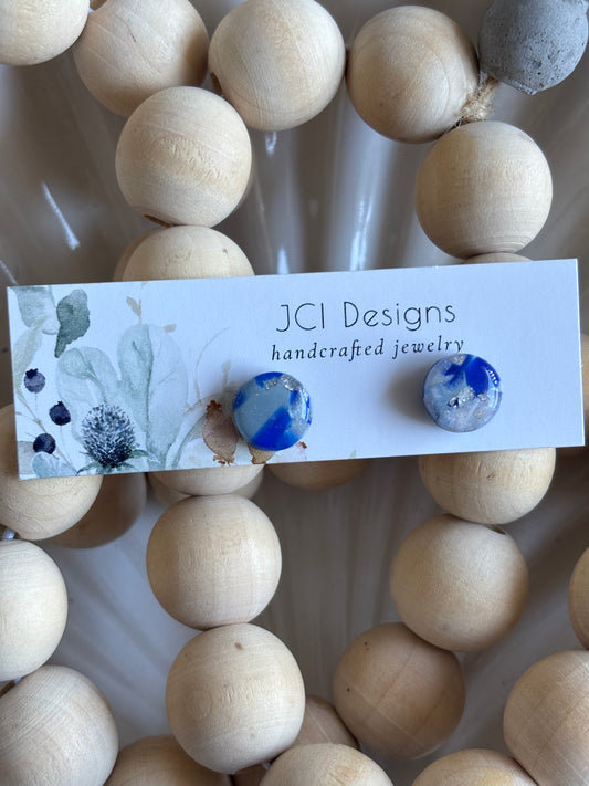 Button studs in frost blue