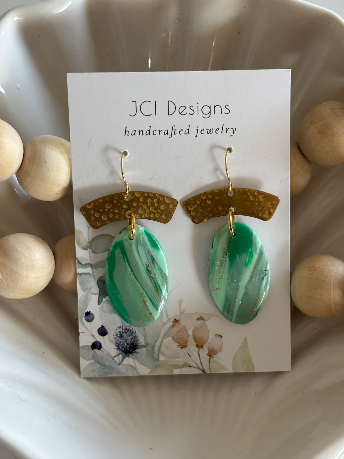 Oval drops in teal