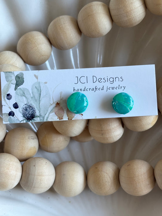 Button studs in turquoise