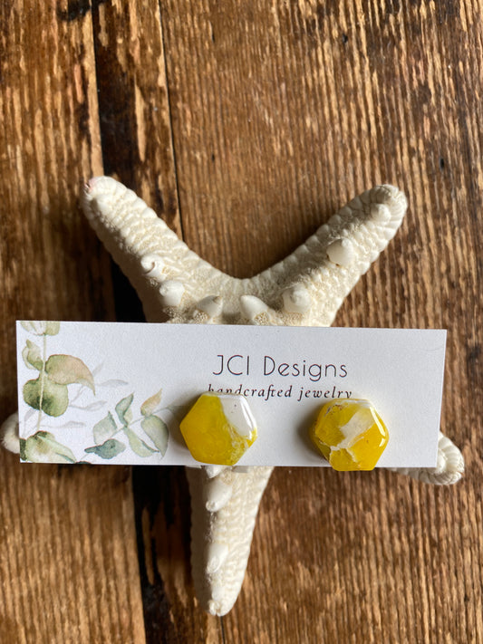 Sunshine hexagon studs